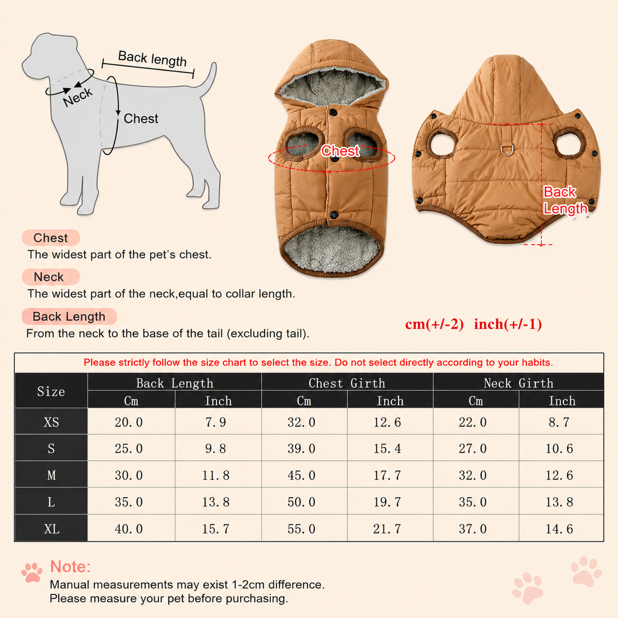 Fleece Hooded Dog Jacket