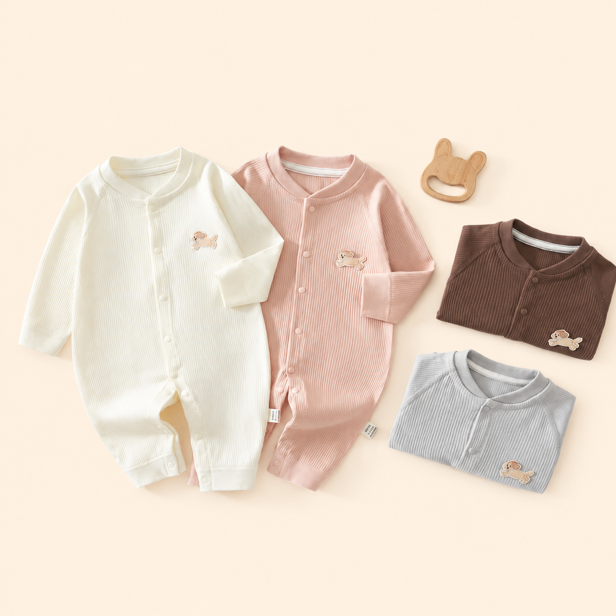 PureCotton Baby Ribbed Romper