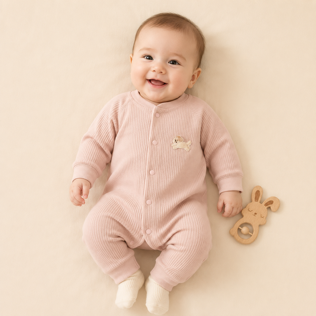 PureCotton Baby Ribbed Romper