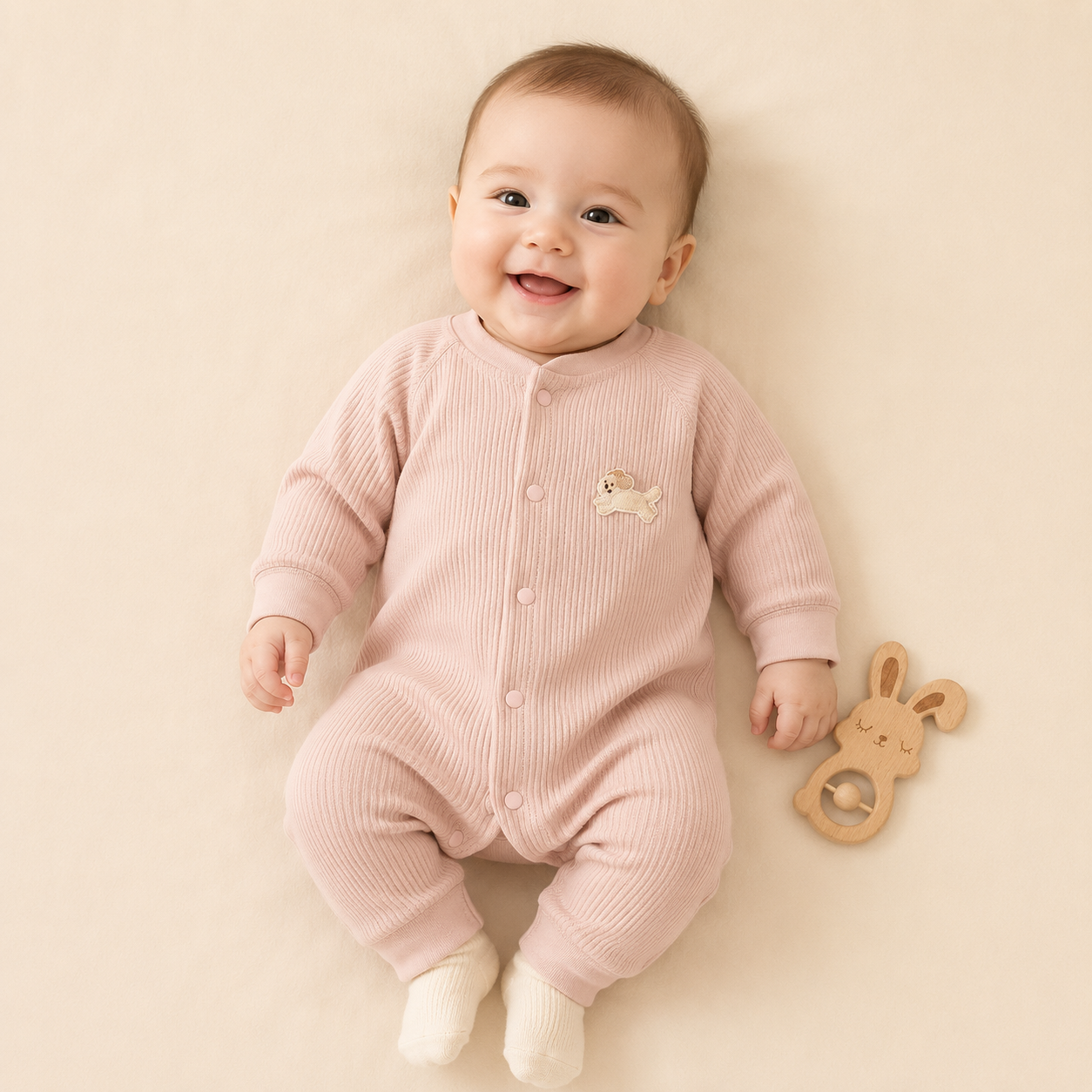 PureCotton Baby Ribbed Romper