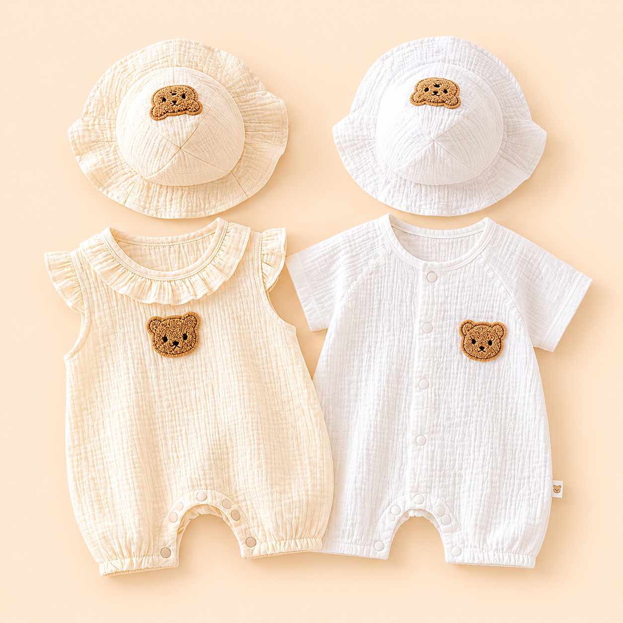 BearPocket Romper & Hat Set
