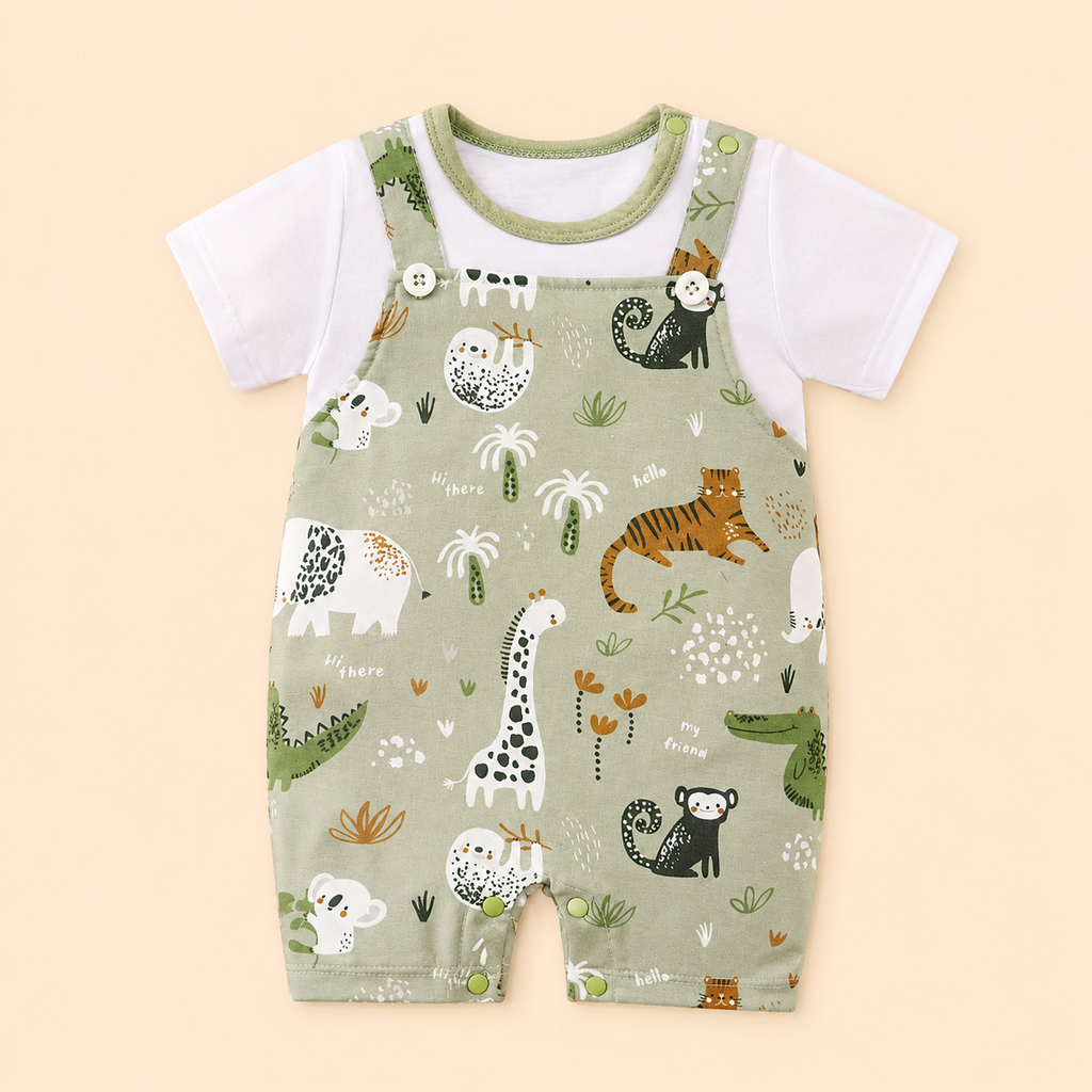 Safari Friends Baby Romper Set