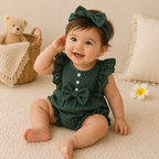 LaceBow Baby Romper Set