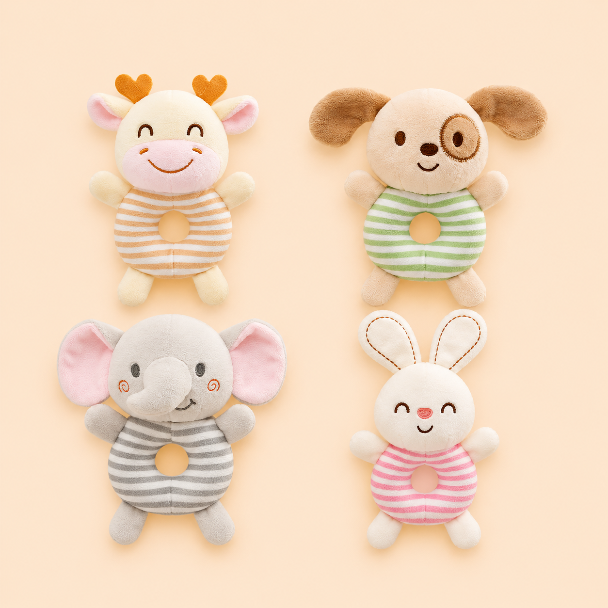 Plush Animal Baby Rattle Toy