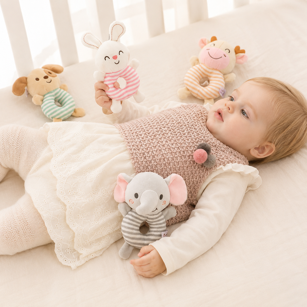 Plush Animal Baby Rattle Toy