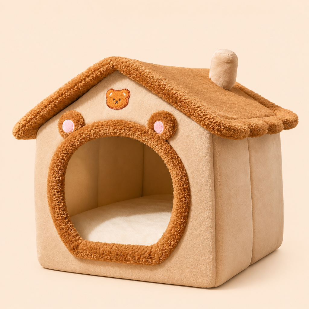 Cozy Plush Pet House Bed