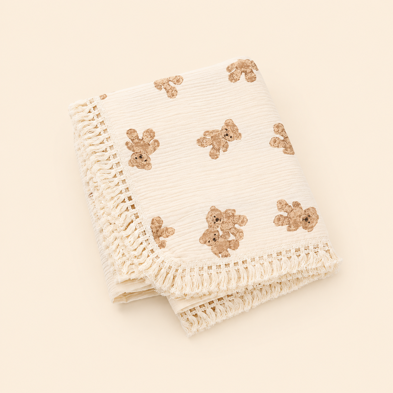 SnuggleBear Muslin Baby Blanket