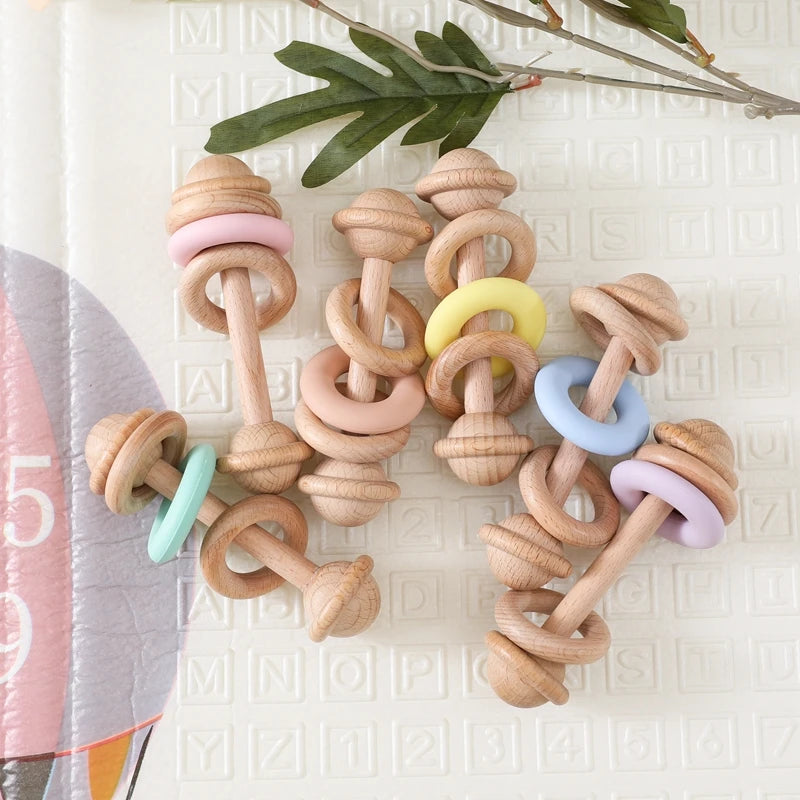 Natural Wooden Teether Rattle