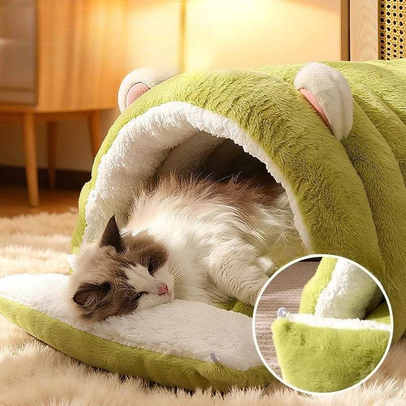 Plush Cave Cat Bed