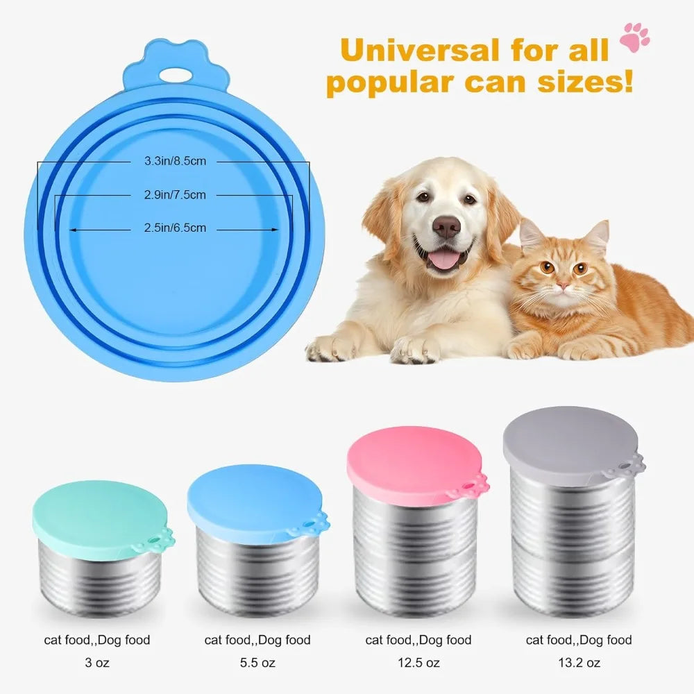 Reusable Pet Food Can Cover Set