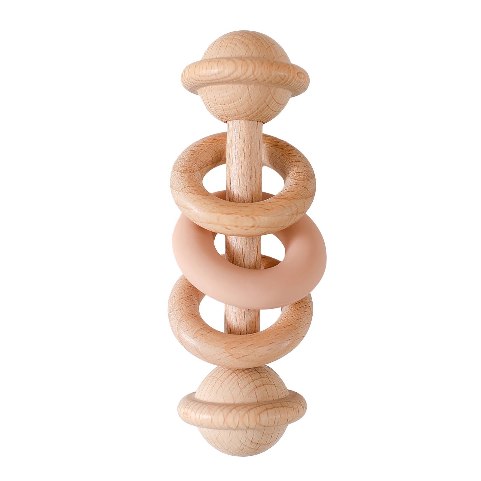 Natural Wooden Teether Rattle