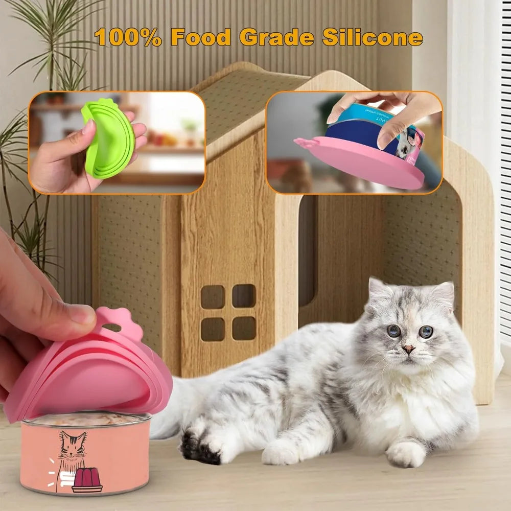 Reusable Pet Food Can Cover Set