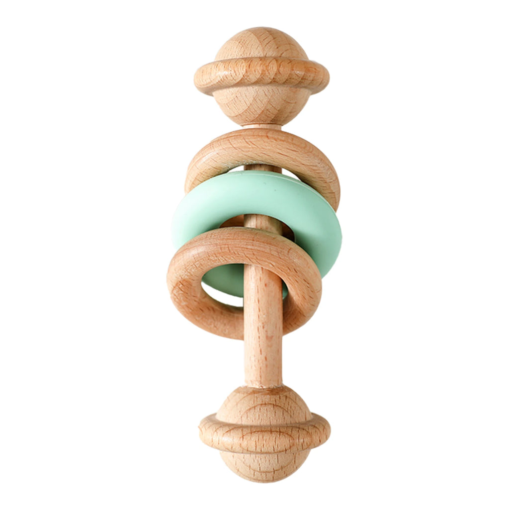 Natural Wooden Teether Rattle