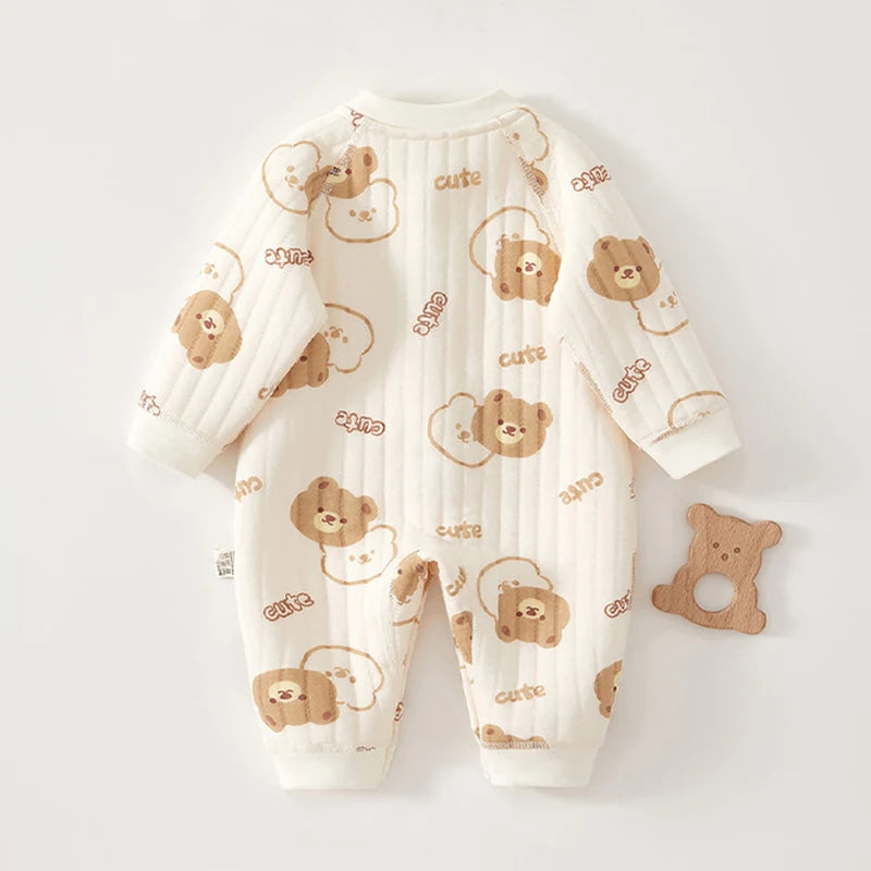 CozyBear Ribbed Baby Romper