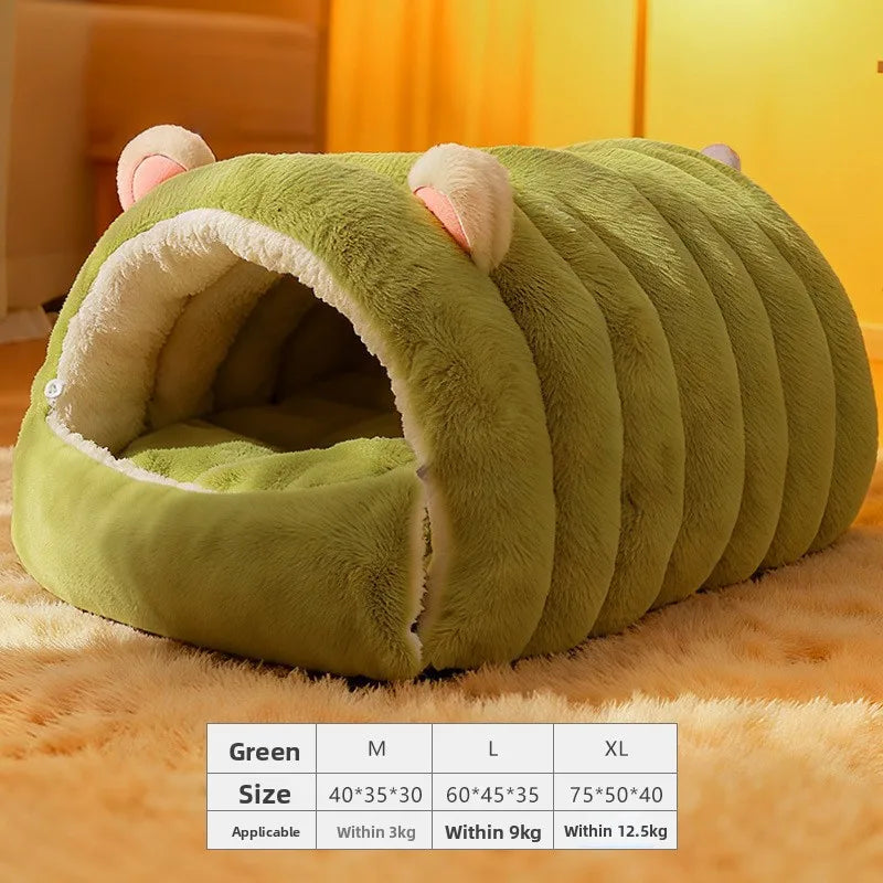 Plush Cave Cat Bed