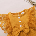 LaceBow Baby Romper Set