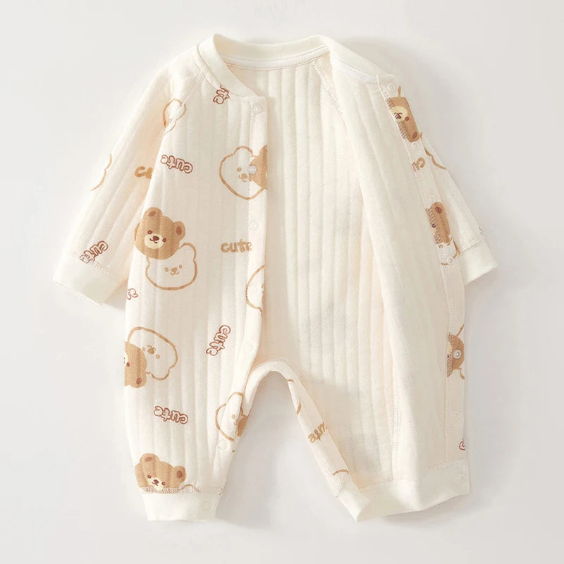 CozyBear Ribbed Baby Romper