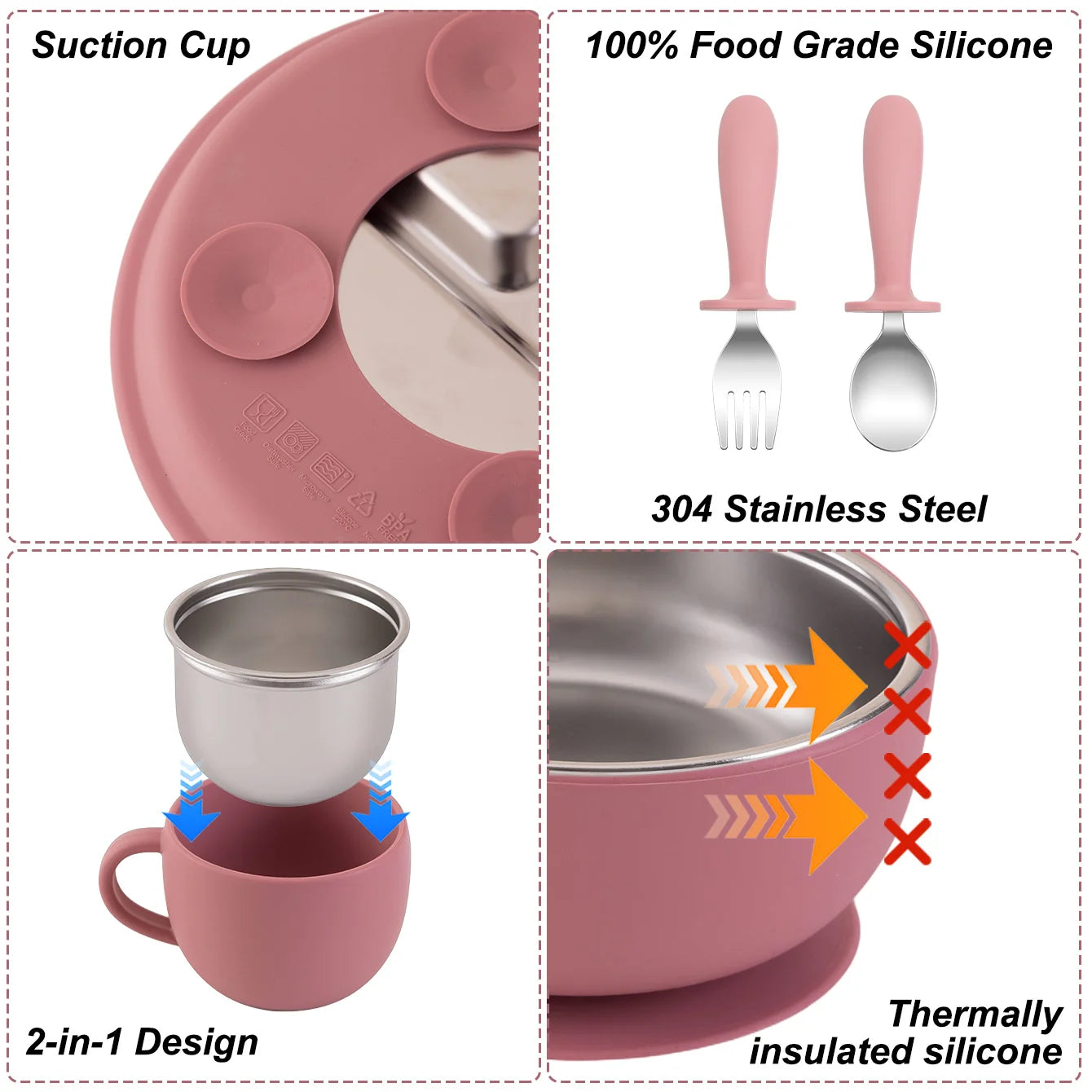Stainless Steel Baby Feeding Set