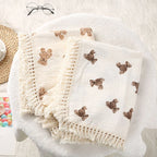 SnuggleBear Muslin Baby Blanket