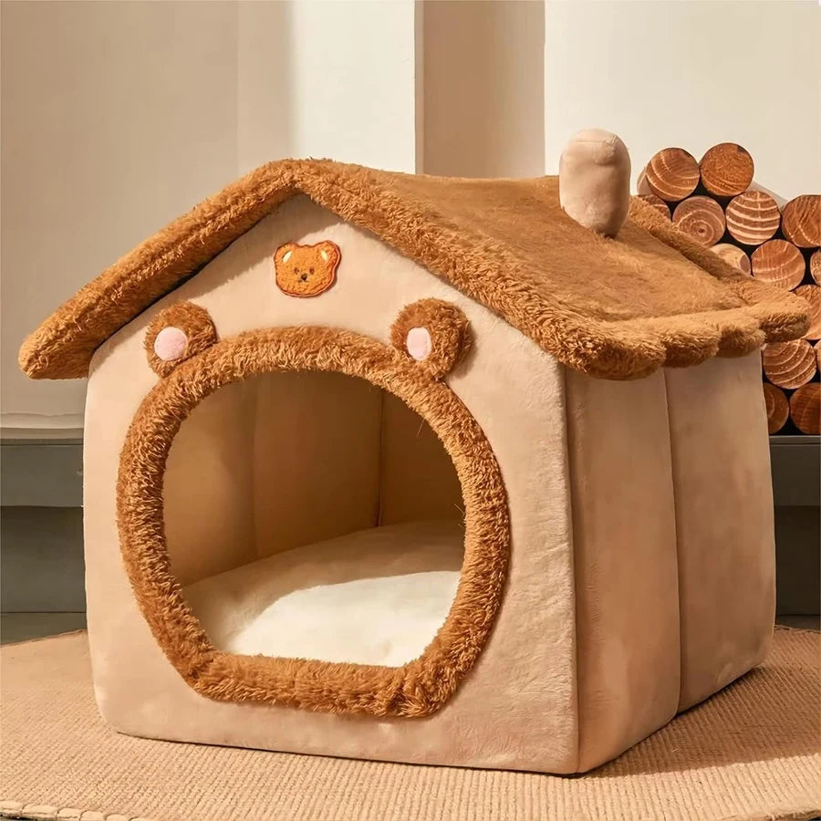 Cozy Plush Pet House Bed
