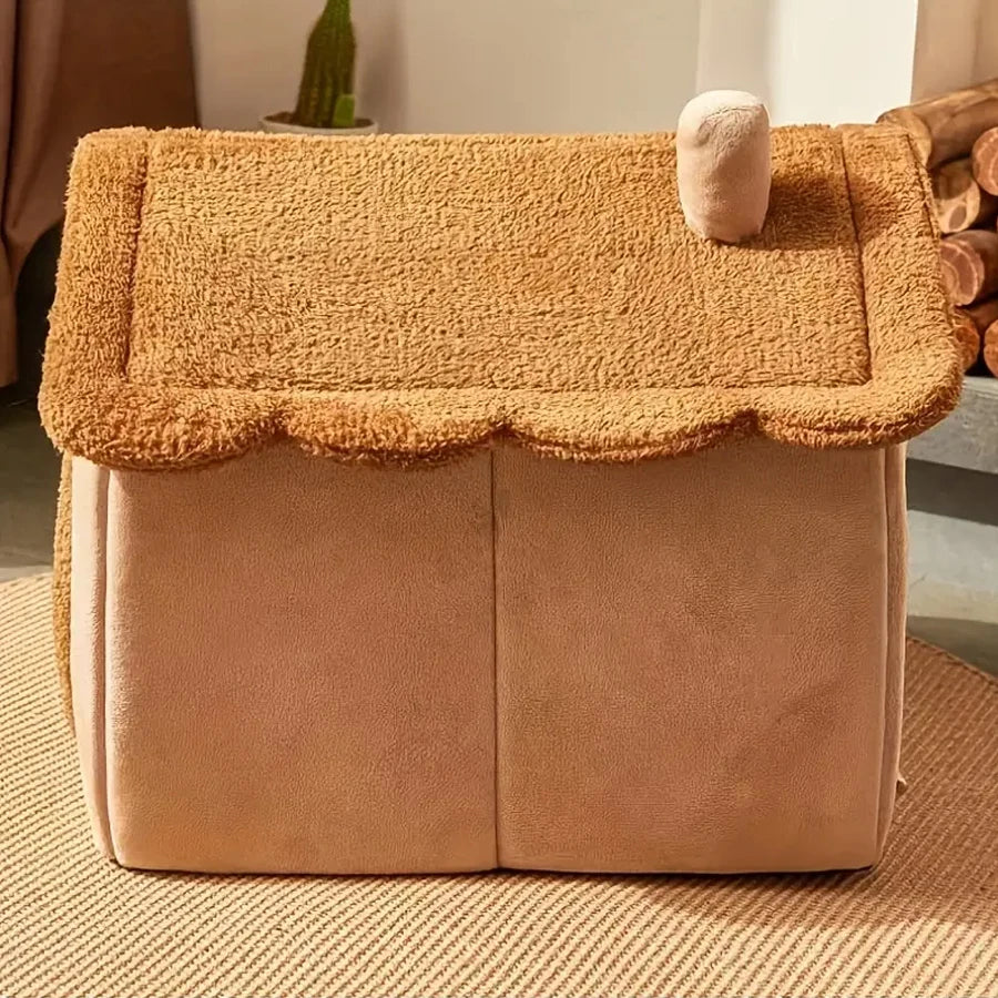 Cozy Plush Pet House Bed