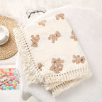 SnuggleBear Muslin Baby Blanket