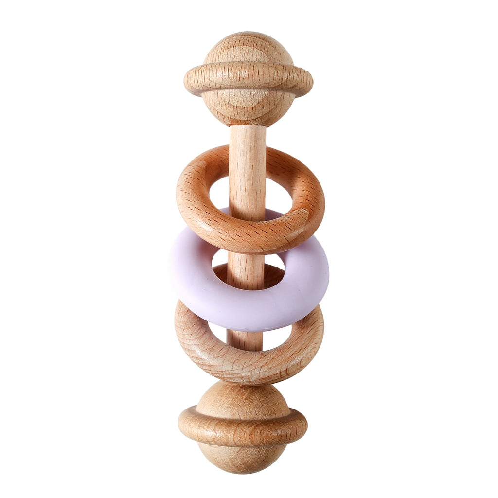 Natural Wooden Teether Rattle