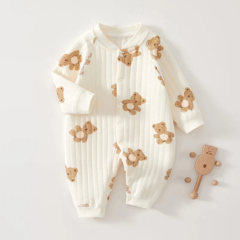 CozyBear Ribbed Baby Romper