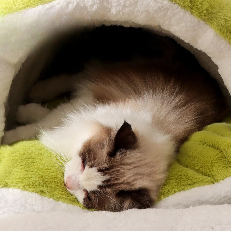 Plush Cave Cat Bed